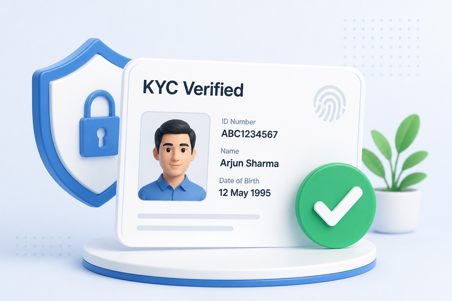 ID card with KYC verification checkmark